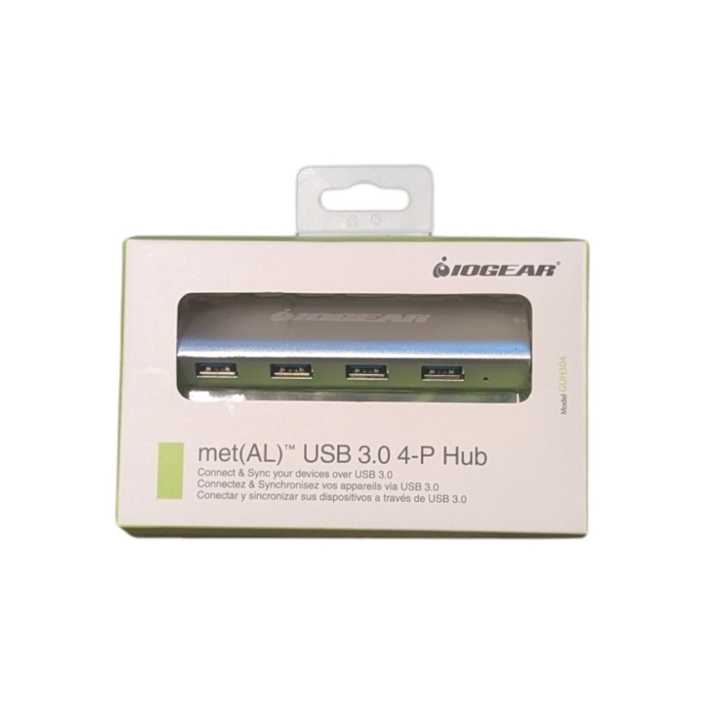 IOGEAR Met(AL) USB 3.0 4-Port Hub - GUH304 - No Power, New-in-box